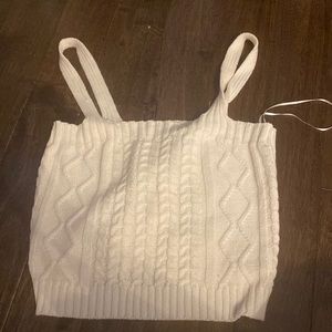 white crochet tank top cropped